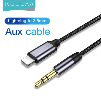 KUULAA AUX Kábel 3,5 mm Jack pre Lightning Káblové Kábel pre iPhone 12 Pro Mini Max Plus 11 X 8 Slúchadiel, Reproduktorov Audio Adaptér