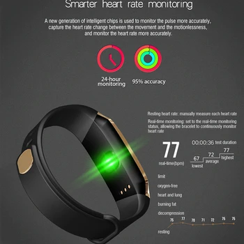 AIDISITE Smart Sledovať tepovú frekvenciu, Krvný Tlak Monitor Šport Náramok Fitness Hodinky inteligentných Pre iOS Android Muži Ženy