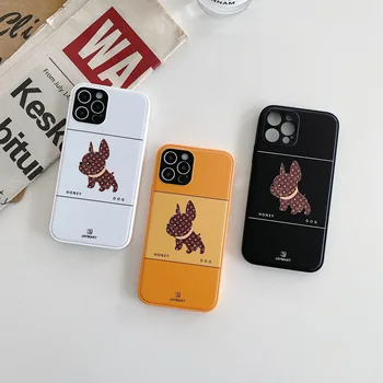 Roztomilý francúzsky Bojový Pes telefón puzdro Pre iPhone 11 shell nálepky Kožené Pre iPhone 12 Pro Max 7P XR XS iphone 11 pro max prípade