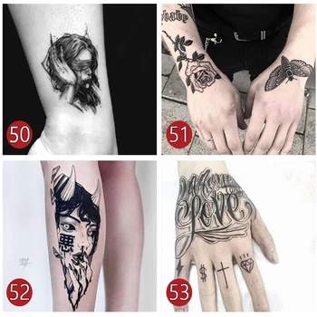 10pcs/pack dočasné tetovanie nálepky strane krku prst remienok vzory tetovanie vlastné cartoon rose list pivonky waterdecal sady
