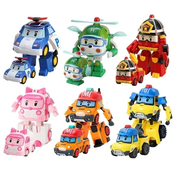 1 Ks Poli Auto Deti Robot Hračka Transformovať Vozidla Komiksu, Anime Akcie Obrázok Hračky pre Deti Darček Juguetes