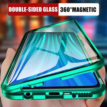 Kovové Magnetické 360 Telefón puzdro Pre Samsung Galaxy S10 S20 S21 Plus Note10 20 A71 A51A72 A52 A50 Obojstranné Tvrdeného Skla Prípade