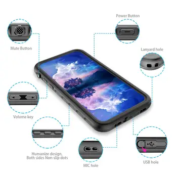 Vodotesné puzdro pre iPhone XR X XS Max 6 6 7 8 Plus 360 Full-Robustné Telo Jasné Späť Prípade Screen Protector+Float Zavesiť Popruhom