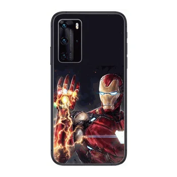 Iron Man Telefón puzdro Na Huawei P 40 30 20 10 Lite Smart Z Pro Black Etui Coque Maľovanie Hoesjes komické móda