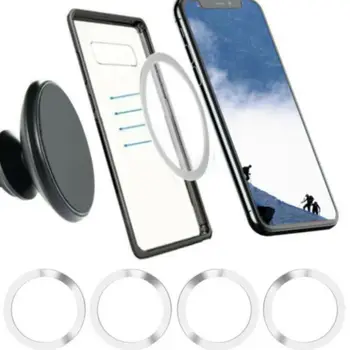 4PCS Univerzálny Okrúhle Kovové Krúžky pre Magnetické Qi Bezdrôtovú Nabíjačku Air Vent Magnet držiak do Auta Držiak Pre iPhone Inteligentné Telefóny