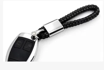 Motocykel kožené pletené lano keychain s logom pre Jeep Renegade Kompas Patriot auto diely