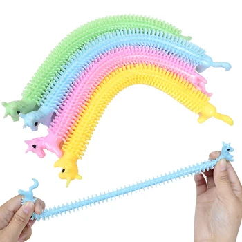 6pcs Rainbow Zmyslové Fidget Jednorožec Tvárny Rezance String Náramok odbúranie Stresu Proti Úzkosti TPR Non-taxic Hračka pre Dieťa Dospelých