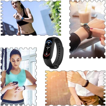 Pre Xiao M6 Inteligentný Náramok 4 Farebné AMOLED Displej Miband 6 Smartband Fitness Traker Bluetooth Športové Nepremokavé Smart Kapela hodinky