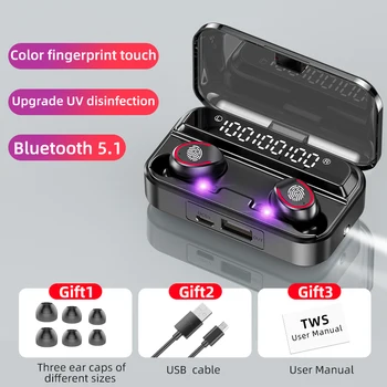 Bezdrôtové Slúchadlá TWS Bluetooth 5.1 Slúchadlá s Mikrofóny 2000mAh Športové Nepremokavé Touch Control In-ear Slúchadlá Mini Baterka