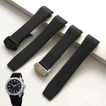Vysoko kvalitné gumené watchband pre ZNAČKU F1 náramku 22 mm Arc konci čierne Hodinky Kapela so skladacou sponou