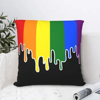 Gay Pride Vlajka Drip Dizajn Pillowcover Domov Dekoratívne LGBT Rainbow Lesbické Vankúš Hodiť Vankúš pre Auto Tlač