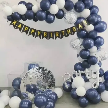 100 Ks 10 Palcový Atrament Modrý Balón Narodeniny, Svadobné Party Dekorácie Valentín oslávte Nafukovací Balón