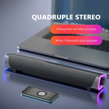 Káblové Počítač, TV Reproduktory 3D Surround Soundbar Stereo Subwoofer, Bluetooth-kompatibilné 5.0 Zvuk Bar Pre TV Notebook PC Domov Prehrávač