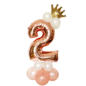 32inch Rose Gold Počet Balónov Digitálne Hélium Fóliový Balón Baby Sprcha Deti, Narodeniny, Svadobné Dekorácie, Party Dodávky