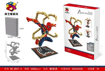 3380pcs 8831-4 Veľké Spiderman Blok 3000pcs+ stavebným Super Hrdina Model Cartoon Aukcie Číselné Bloky pre Deti Darčeky
