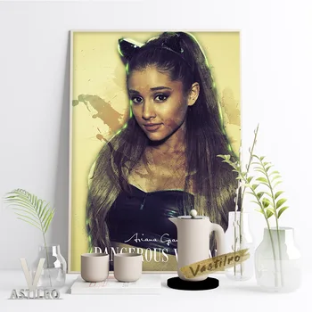 Hudobné Hviezdy Ariana Grande Portrét Plagát Sexy Dievča Plátno Na Maľovanie Fanúšikov Darček Samolepky Na Stenu Bar, Pub Club Pop Art Domov Izba Dekor