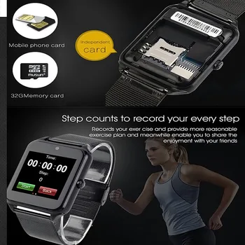 Smart hodinky kovov, oceľového pásu sledovať karty sim super dlhý pohotovostný bluetooth športové multifunkčné smart telefón, hodinky