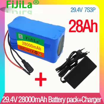 7s3p 24V 28Ah 18650 Batéria li-ion batéria 29.4 v 28000mAh Elektrické požičovňa motoriek /Li-ion batéria s BMS+ nabíjačka