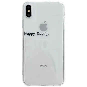 Transparentné Jednoduchú Správu Šťastie, Šťastný Deň, Kryt puzdro Pre iPhone 11Pro