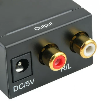 Optické Koaxiálny Toslink Digitálneho na Analógový Audio Prevodník Adaptér RCA L/R 3,5 mm