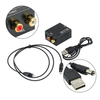 Optické Koaxiálny Toslink Digitálneho na Analógový Audio Prevodník Adaptér RCA L/R 3,5 mm