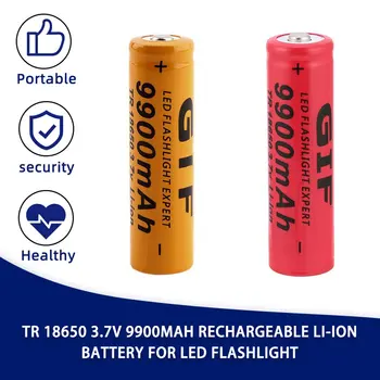 18650 Batérie GIF 3,7 V 9900mAh Nabíjateľná Li-ion batéria Lítiová Batéria Ochranné Žltá Shell pre LED Baterka dropshipping