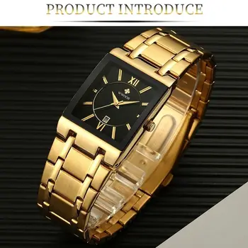 WWOOR 8858 Jednoduchého Luxusu Mužov Gold Business Slim Dial Náramkové hodinky Príležitostné Športové Nepremokavé Ocele Kapela Quartz Hodinky Muž