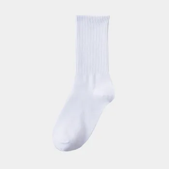 Ponožky Ženy Muži Unisex Biele Čierne Posádky Ponožky Žena Muž Jednofarebné Ponožky Krátke Bavlnené Ponožky Prekladané Soks Jar Leto Sox
