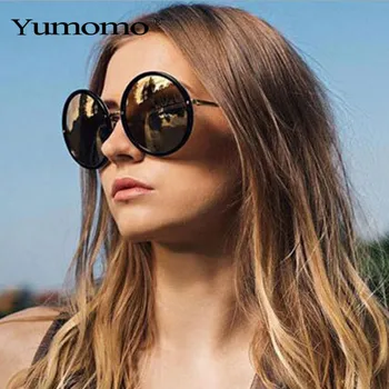 2020 Veľký Rám Okrúhle slnečné Okuliare Ženy Muži Móda Priehľadný Rám Odtiene UV400 Retro Okuliare Oculos