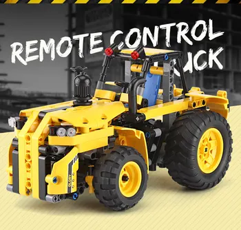 384pcs High-tech MOC Stavebné Bloky RC Auto Inžinierstva Vozidla Séria Diaľkové Ovládanie Traktora Truck Hračky pre Chlapcov Deti