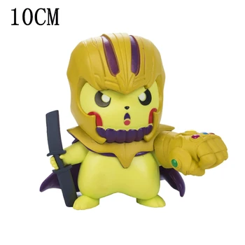10CMPokemon Pocket Monster Hračka Anime Obrázok Pikachu COS Vengers Spiderman Iron Man Cartoon Model Bábiky detský Festival, Darčeky