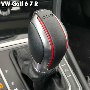 Chróm Matný Červená Modrá Shift Gombík Výstroj Strane Krytu DSG Znak Pre VW Golf 6 7 R GLAXAY Passat B7 B8 CC R20 Jetta MK6 GLI NA