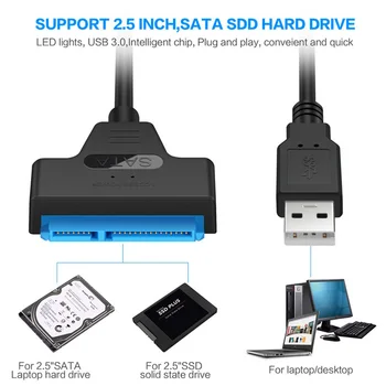 USB Sata Kábel Sata 3 rozhraním Usb 3.0 Adaptér, Počítač, Káble, Konektory Usb Sata Kábel Adaptéra Podporu 2.5 Palcov Ssd Hdd Pevný Disk