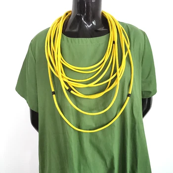 YD&YDBZ Nové Žien Žlté Syntetické Kožené Náhrdelník 2021Fashion Prívesok Náhrdelník Ručne vyrábané Šperky Punk Gotický Náhrdelník