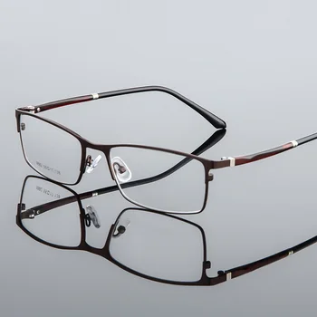 Muži Klasické Obdĺžnikové Námestie Kovové Zliatiny, Optické Okuliare Rám Muž Business Prispôsobené Predpis Krátkozrakosť Okuliare Muž