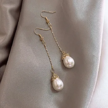 Ma Nájsť Jednoduché Zliatiny Imitácia Pearl Náušnice Elegantné Dlhé Krátke Náušnice Pre Ženy, Šperky, Doplnky