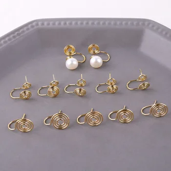 6pcs Copper-plated 2020 Módne Náušnice Č Piercing komár cievka ucho klip náušnice pre Ženy, Ženské DIY príslušenstvo šperky