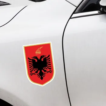 Auto Styling Albánsko Vlajka erbom PVC Kotúča, Auto Nálepky