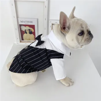 Pes, Mačka Šaty, Svadobný Oblek Pána Formálne Tričko Pre Malé Psy Bowtie Smoking Pet Oblečenie Pre Mačky