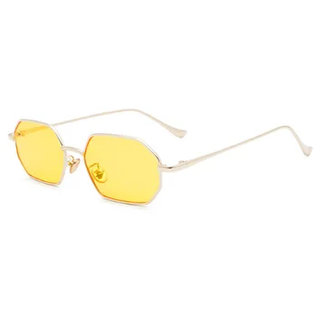 Dizajn značky slnečné Okuliare Muži Ženy Malé Rám Kovové Slnečné okuliare Retro Námestie Slnečné okuliare UV400 Odtiene Okuliare Oculos de sol