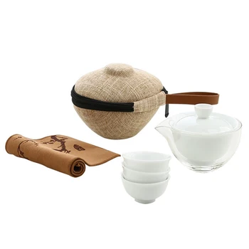 Japonský štýl Kryt Misy Teacup Keramické Prenosné Čaj Nastaviť Travel Set Kung Fu Čaj prípravu Čaju Artefakt Office Rýchle Hosť Pohár