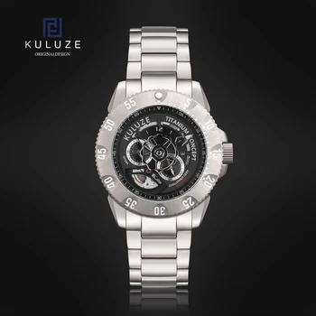 KULUZE 2021 Nové SapphireCrystal Pevný Náramok Nepremokavé MIYOTA82S7 Automatické Módne Luxusné Mechanické Náramkové hodinky Titanium