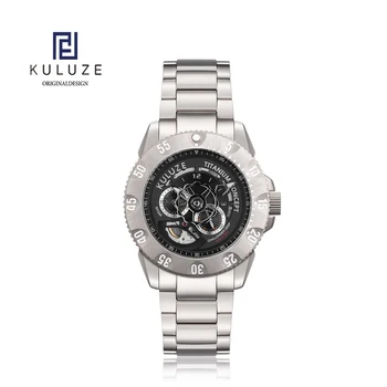 KULUZE 2021 Nové SapphireCrystal Pevný Náramok Nepremokavé MIYOTA82S7 Automatické Módne Luxusné Mechanické Náramkové hodinky Titanium