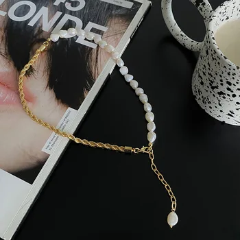 Osobnosti dizajn pearl spojov náhrdelník temperament módne choker jednoduché retro clavicle reťazca