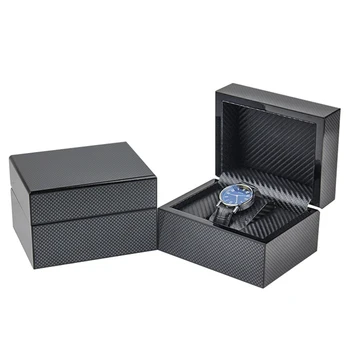 Luxusné Jeden Watch Box Náramkové Hodinky Zobrazenie Šperky Organizátor Cestovanie Čierna