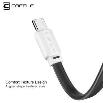 Cafele USB Typu C Kábel pre Xiao 8 Plochý Typ-C Kábel pre Huawei P20 Rýchly Prenos Dát Nabíjačky Typ C pre Xiao 8 SE