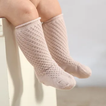 0-5Y Deti Bavlnené Ponožky Pre Dievčatá Pletené Chlapci Dlhá Ponožka Kolená Vysoké Batoľatá Voľné Ponožky Baby Duté Sa Dieťa Poschodí Ponožka