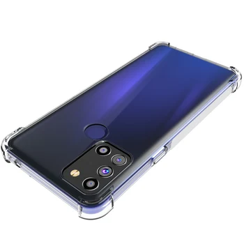 Crystal Clear Zosilnené Rohy TPU Šok Absorpcie a Anti-Scratch Kryt puzdro pre HTC Desire 20 Plus