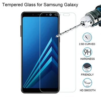 9H HD Tvrdeného Skla pre Samsung Galaxy A3 A5 A6 A7 Plus Nie je Úplné Pokrytie Screen Protector Sklo na Samsung A8 Plus