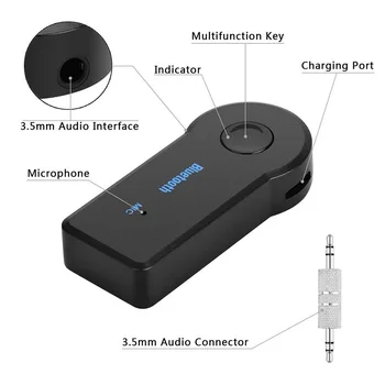 5.0 Bluetooth Audio Prijímač, Vysielač Mini Stereo Bluetooth, AUX, USB 3,5 mm Jack pre TV, PC Slúchadlá Súprava Adaptéra Bezdrôtovej siete
